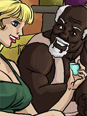 Sexual tension building between himself and Amber - Whiskey mirror by Illustrated interracial