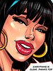 The outfit is a little tight for her and her breasts stick out barely covered - Luciana big surprise by Michi